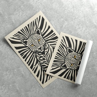 Siyah Beyaz Leopar Posteri