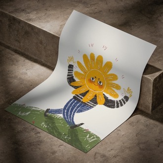 Güneş Yerinde Çizim Poster