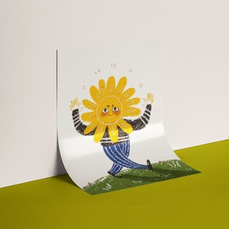 Güneş Yerinde Çizim Poster