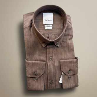 REGULAR FIT CEPSİZ ERKEK KETEN GÖMLEK
