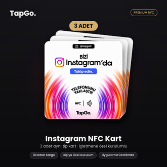 TapGo Instagram NFC Kart | 3'lü Paket
