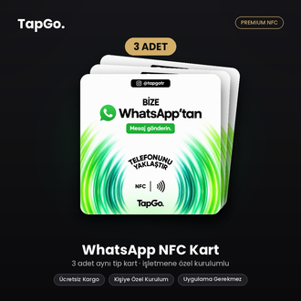 TapGo WhatsApp NFC Kart | 3'lü Paket