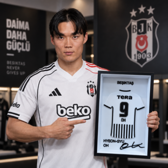 Oh Hyeon-gyu - Beşiktaş JK - İmzalı Forma Çerçevesi