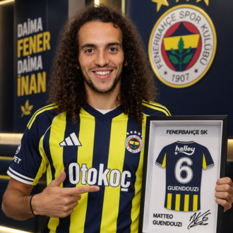 Matteo Guendouzi - Fenerbahçe SK - İmzalı Forma Çerçevesi