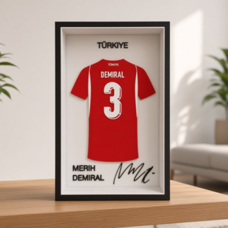 Merih Demiral - Türkiye Milli Takım - İmzalı Forma Çerçevesi