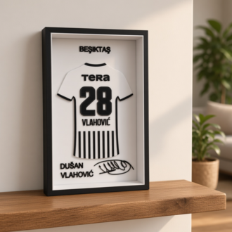 Dušan Vlahović - Beşiktaş JK - İmzalı Forma Çerçevesi