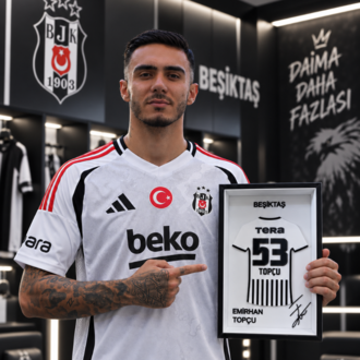 Emirhan Topçu - Beşiktaş JK - İmzalı Forma Çerçevesi
