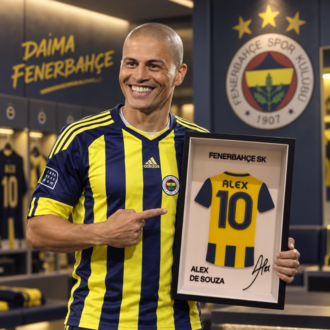 Alex de Souza - Fenerbahçe SK - İmzalı Forma Çerçevesi