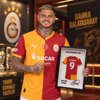 Icardi, Mertens, Sneijder, Hagi - Galatasaray Efsaneleri 4’lü İmzalı Forma Çerçevesi Seti