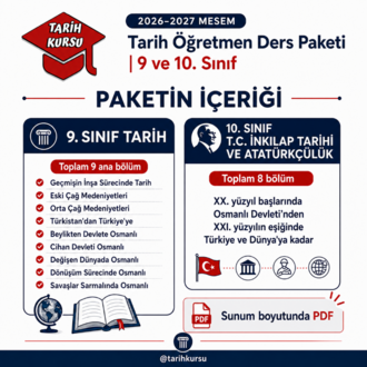2026-2027 MESEM Tarih Öğretmen Ders Paketi | 9 ve 10. Sınıf