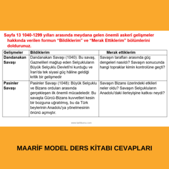 10. SINIF TARİH MAARİF MODEL