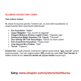 KPSS & EKPSS TARİH KAPSAMLI ÖĞRENCİ ÇALIŞMA NOTLARI (PDF)