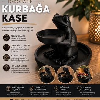 Dekoratif Kurbağa Kase – 3D Baskı Takı, Anahtarlık ve Küçük Eşya Organizeri