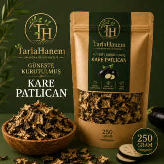 GÜNEŞTE KURUTULMUŞ KARE PATLICAN (250 GRAM)