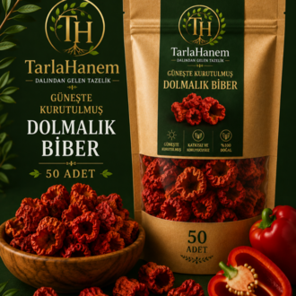 GÜNEŞTE KURUTULMUŞ DOLMALIK BİBER (50 ADET)