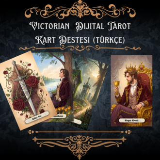 Victorian Temalı Dijital Tarot Kart Destesi (TÜRKÇE) - 78 Kartlık İndirilebilir Set
