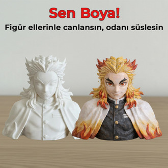 Rengoku Kyoujurou Figür Boyama Kiti - Kalbini Ateşle ve Sanatını Yansıt