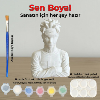 Naruto Uzumaki Figür Boyama Kiti - Geleceğin Hokagesini Kendi Ellerinle Renklendir