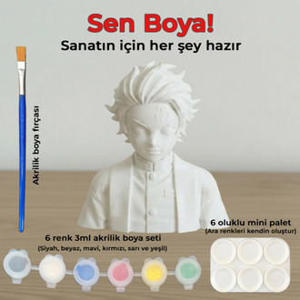 Tanjiro Kamado Figür Boyama Kiti - Kendi İblis Keser Hikayeni Başlat