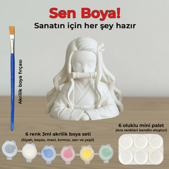 Nezuko Kamado Figür Boyama Kiti - En Sevilen İblis Kız Şimdi Senin Sanatın