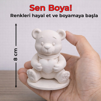 Kalpli Ayıcık DIY Boyama Seti - Sevgini Renklerle Anlat