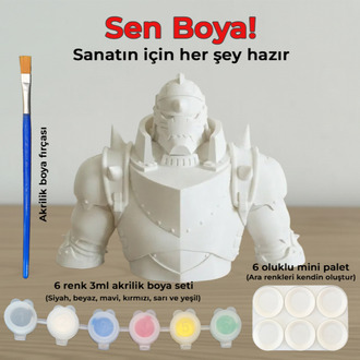 Alphonse Elric Figür Boyama Kiti - Bir Zırha Hapsedilmiş Koca Yürekli Sanat