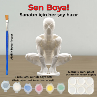 Spidey 3D Figür Boyama Kiti - Kendi Mahallenizin Kahramanını Renklendir