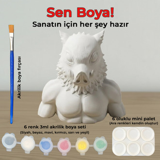 Inosuke Hashibira Figür Boyama Kiti - Dağların Kralını Kendi Ellerinle Yarat