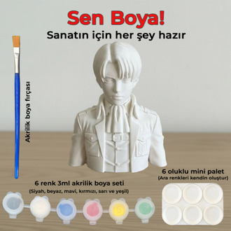Levi Ackerman Figür Boyama Kiti - İnsanlığın En Güçlü Askerini Sen Renklendir