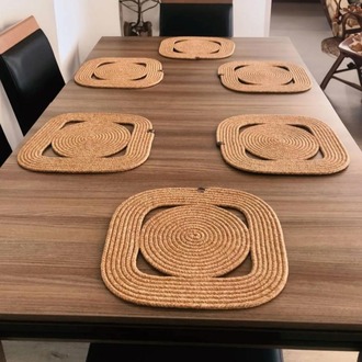 JÜT HASIR GÖRÜNÜMLÜ SUPLA TAKIMI 6'LI