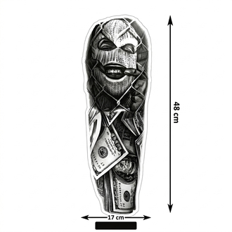 KOL KAPLAMA MASKE DOLAR DÖVMESİ 48x17 MGZQB-012