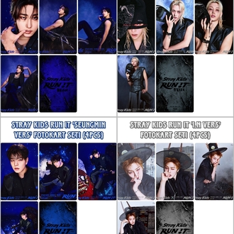 (orijinal kaplama) Stray kids Run It Only members Fotokart seti