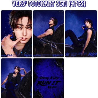 (orijinal kaplama) Stray kids Run It Only members Fotokart seti