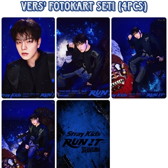 (orijinal kaplama) Stray kids Run It Only members Fotokart seti