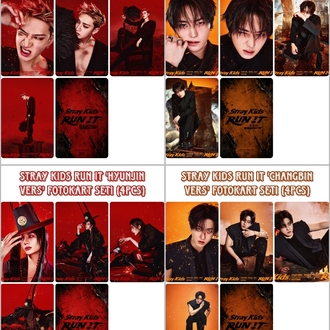 (orijinal kaplama) Stray kids Run It Only members Fotokart seti