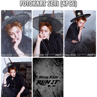 (orijinal kaplama) Stray kids Run It Only members Fotokart seti