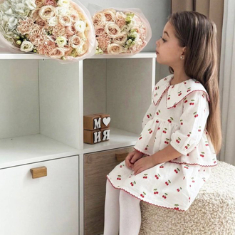 Kirazlı pinterest model elbise