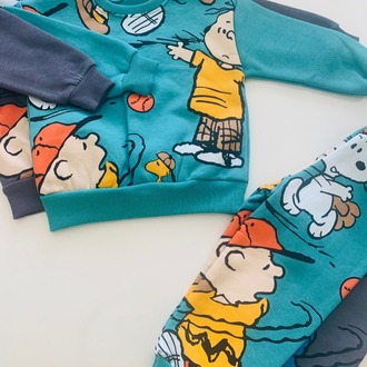 Snoppy Şardonlu Takım / Petrol Yeşili