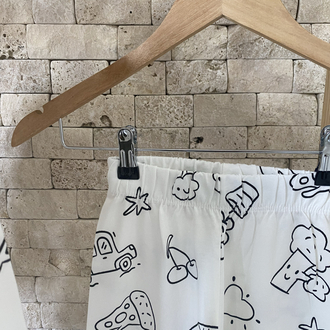 Boyamalı pijama takımı
