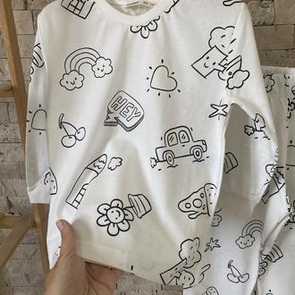 Boyamalı pijama takımı