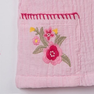 Nakış detaylı müslin takım/ Pembe