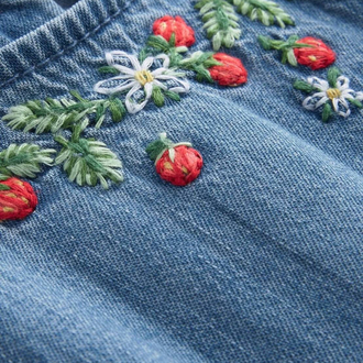 Kısa kollu denim elbise