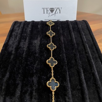 Vintage Alhambra Van Cleef & Arpels bilezik, 5 motif SİYAH-GOLD