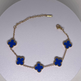 Vintage Alhambra Van Cleef bilezik, 5 motif LACİVERT-GOLD