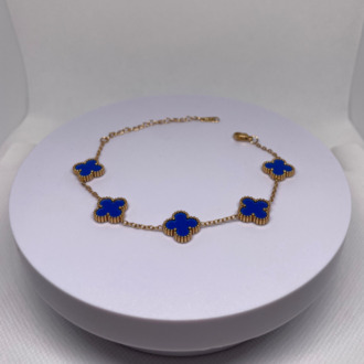 Vintage Alhambra Van Cleef bilezik, 5 motif LACİVERT-GOLD