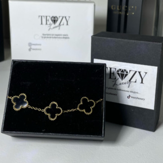 Vintage Alhambra Van Cleef & Arpels bilezik, 5 motif SİYAH-GOLD