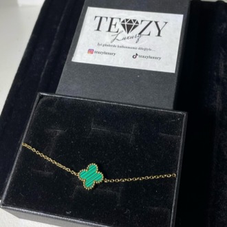 Vintage Alhambra Van Cleef bilezik, 1 motif YEŞİL-GOLD