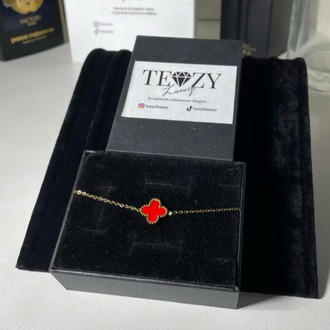 Vintage Alhambra Van Cleef bilezik, 1 motif KIRMIZI-GOLD