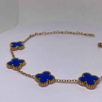 Vintage Alhambra Van Cleef bilezik, 5 motif LACİVERT-GOLD