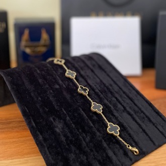 Vintage Alhambra Van Cleef & Arpels bilezik, 5 motif SİYAH-GOLD